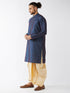 Men's Blue Zari Weaved Kurta Dhoti Set