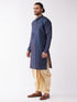 Men's Blue Zari Weaved Kurta Dhoti Set