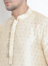 Men's Gold Cotton Silk Blend Kurta and Dhoti Pant Set
