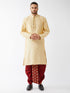 Men's Gold Zari Weaved Kurta Dhoti Set