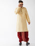 Men's Gold Zari Weaved Kurta Dhoti Set