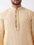 Men's Gold Zari Weaved Kurta Dhoti Set