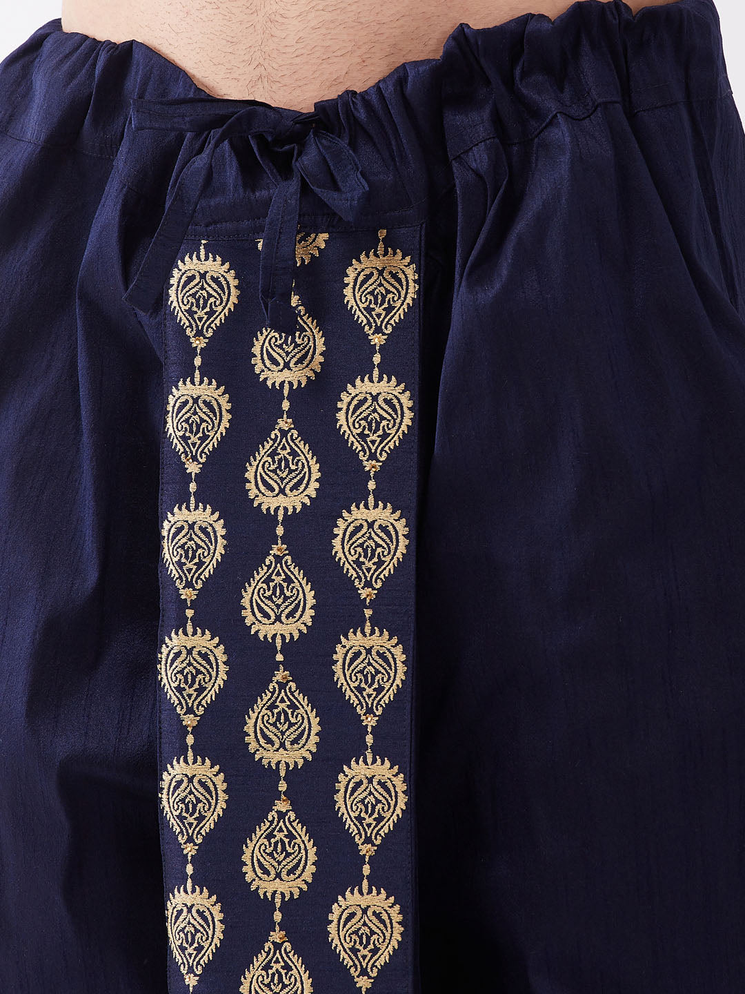 Men's Gold Zari Weaved Kurta Dhoti Set