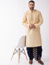 Men's Gold Zari Weaved Kurta Dhoti Set