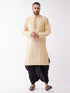 Men's Gold Zari Weaved Kurta Dhoti Set