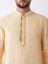 Men's Gold Zari Weaved Kurta Dhoti Set