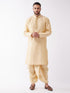 Men's Gold Zari Weaved Kurta Dhoti Set