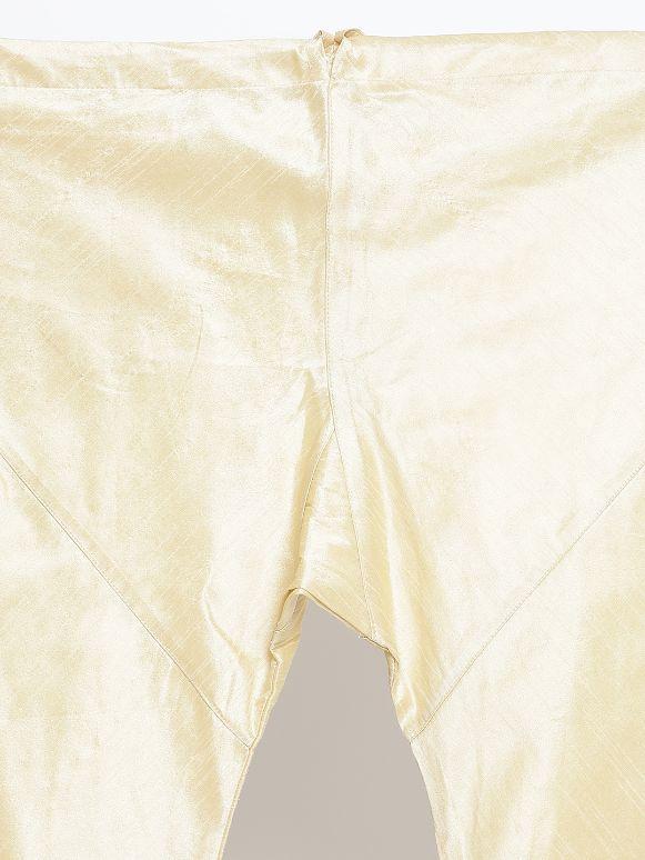 Men's Gold Cotton Silk Blend Kurta and Pyjama Set