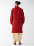 Men's Maroon Zari Weaved Kurta Dhoti Set