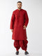 Men's Maroon Zari Weaved Kurta Dhoti Set