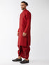 Men's Maroon Zari Weaved Kurta Dhoti Set