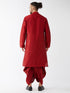 Men's Maroon Zari Weaved Kurta Dhoti Set