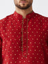 Men's Maroon Zari Weaved Kurta Dhoti Set