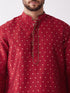 Men's Maroon Zari Weaved Kurta Dhoti Set