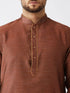 Men's Maroon Silk Blend Kurta And Dhoti Set
