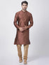 VASTRAMAY Men's Maroon Cotton Silk Blend Kurta and Pyjama Set