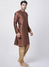 Men's Maroon Cotton Silk Blend Kurta and Pyjama Set