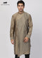 Men's Beige Cotton Silk Blend Kurta