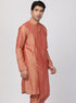 Men's Pink Cotton Silk Blend Kurta