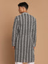 Men Black Pure Cotton Chikankari Kurta