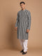 Men's Black Pure Cotton Chikankari Kurta Pyjama Set