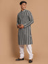 Men's Black Pure Cotton Chikankari Kurta Pyjama Set