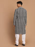 Men's Black Pure Cotton Chikankari Kurta Pyjama Set