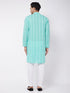 Men's Green Pure Cotton Chikankari Kurta With Pant Set