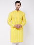 Men's Mustard Pure Cotton Chikankari Kurta