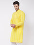Men's Mustard Pure Cotton Chikankari Kurta