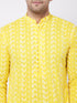 Men's Mustard Pure Cotton Chikankari Kurta