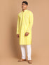 Men's Mustard Pure Cotton Chikankari Kurta With Pant Set