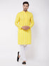 Men's Mustard Pure Cotton Chikankari Kurta Pyjama Set