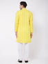 Men's Mustard Pure Cotton Chikankari Kurta Pyjama Set
