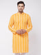 Men's Orange Pure Cotton Chikankari Kurta
