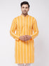 Men's Orange Pure Cotton Chikankari Kurta