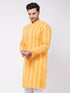 Men's Orange Pure Cotton Chikankari Kurta