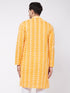 Men's Orange Pure Cotton Chikankari Kurta