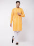 Men's Orange Pure Cotton Chikankari Kurta Pyjama Set