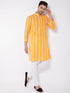 Men's Orange Pure Cotton Chikankari Kurta Pyjama Set