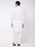Men's White Pure Cotton Chikankari Kurta With Pant Set