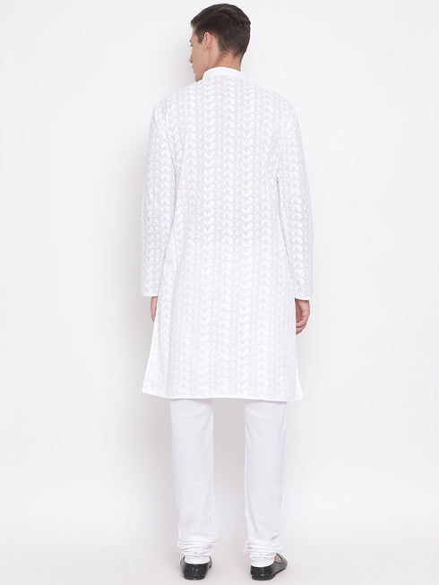 Men's White Pure Cotton Kurta Pyjama Set