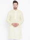 Men's Yellow Pure Cotton Chikankari Kurta