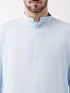 Men's Blue Cotton Blend Kurta and Pyjama Set