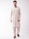 Men's Cream Cotton Blend Kurta and Pyjama Set