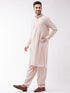 Men's Cream Cotton Blend Kurta and Pyjama Set