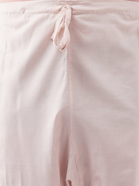 Men's Cream Cotton Blend Kurta and Pyjama Set