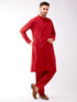 Men's Maroon Cotton Blend Kurta and Pyjama Set