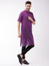Men's Solid Purple Pure Cotton Kurta
