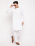 Men's White Kurta And Pajama Set